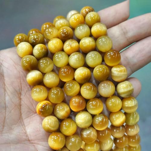 Natursteinperlen, bunte Tigerauge-Achate, runde Perlen, 38,1 cm Strang, 6, 8, 10, 12 mm, DIY-Charms, Armband, Halskette zur Schmuckherstellung, Gold, 12 mm, ca. 32 Stück Natursteinperlen, bunte Tigerauge-Achate, runde Perlen, 38,1 cm Strang, 6, 8, 10, 12 mm, DIY-Charms, Armband, Halskette zur Schmuckherstellung, Gold, 12 mm, ca. 32 Stück von LNHBZ
