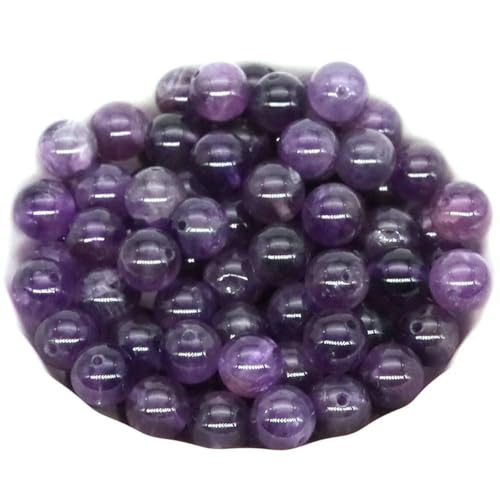 Natursteinperlen zur Schmuckherstellung, Tigerauge, Amethyst, Reiki-Quarz, Heilkristall, lose Abstandshalter, Charms, DIY-Armband, Halskette, Amethyst, 8 mm, 30 Stück von LNHBZ