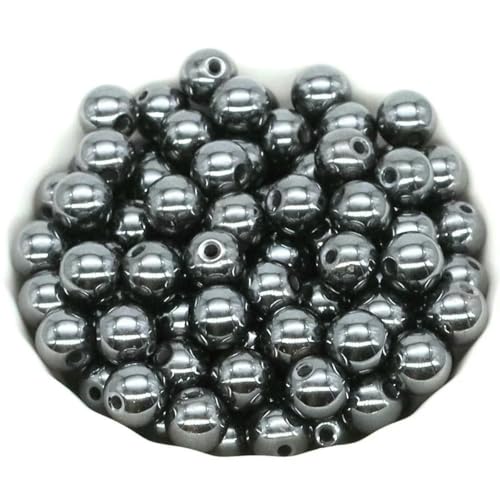 Natursteinperlen zur Schmuckherstellung, Tigerauge, Amethyst, Reiki-Quarz, Heilkristall, lose Abstandshalter, Charms, DIY-Armband, Halskette, Hämatit, 6 mm, 60 Stück von LNHBZ