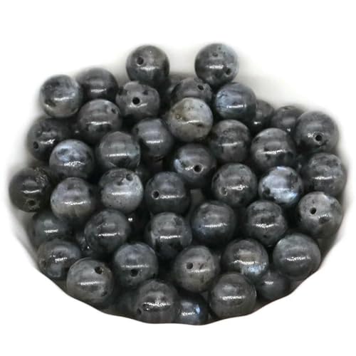Natursteinperlen zur Schmuckherstellung, Tigerauge, Amethyst, Reiki-Quarz, Heilkristall, lose Abstandshalter, Charms, DIY-Armband, Halskette, Schwarzer Labradorit, 6 mm, 60 Stück von LNHBZ