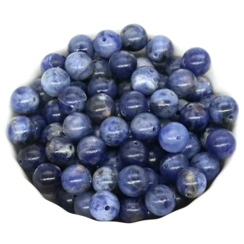 Natursteinperlen zur Schmuckherstellung, Tigerauge, Amethyst, Reiki-Quarz, Heilkristall, lose Abstandshalter, Charms, DIY-Armband, Halskette, blauer Sodalith, 8 mm, 30 Stück von LNHBZ