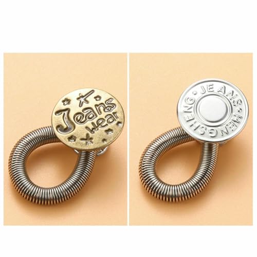 Neu 10/5/4/2PC Metallknopf-Verlängerung zum Nähen von Hosen, Jeans, verstellbare, einziehbare Taillenverlängerungen, Knopf-Bund-Expander, zufällig 2 Stück Neu 10/5/4/2PC Metallknopf-Verlängerung zum Nähen von Hosen, Jeans, verstellbare, einziehbare Taillenverlängerungen, Knopf-Bund-Expander, zufällig 2 Stück von LNHBZ