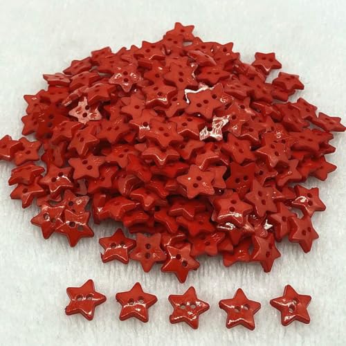 Neue 12–20 mm Farben, fünfzackiger Stern mit zwei Augenknöpfen, Kunstharz-Nähknöpfe, DIY, Scrapbooking, mehrfarbig, 02–15 mm (30 Stück) von LNHBZ