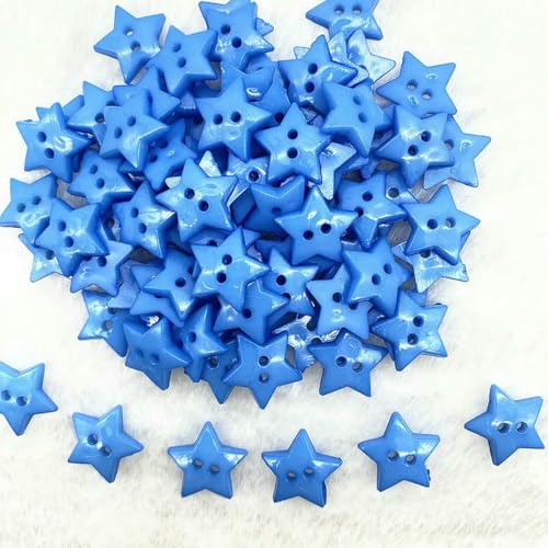 Neue 12–20 mm Farben, fünfzackiger Stern mit zwei Augenknöpfen, Kunstharz-Nähknöpfe, DIY, Scrapbooking, mehrfarbig, 14–20 mm (20 Stück) von LNHBZ