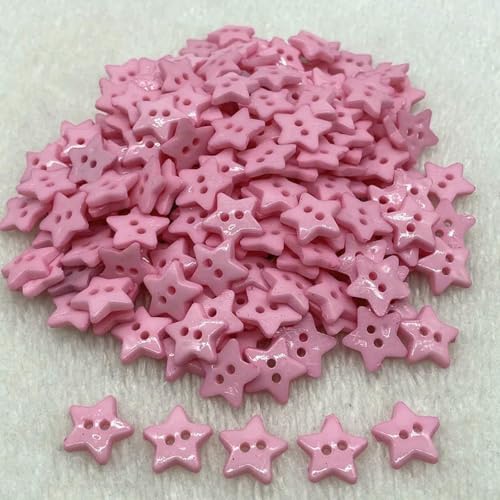 Neue 12 mm-15 mm-20 mm Farben Fünfzackiger Stern mit zwei Augenknöpfen Harz-Nähknöpfe DIY Scrapbooking Mehrfarbig-12–12 mm (50 Stück) von LNHBZ