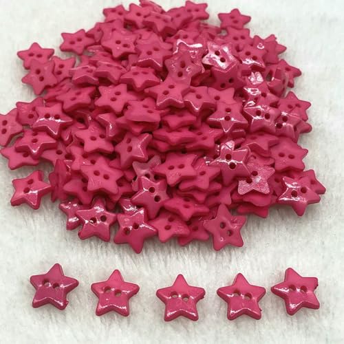 Neue 12 mm – 20 mm Farben, fünfzackiger Stern mit zwei Augenknöpfen, Harz-Nähknöpfe, DIY, Scrapbooking, mehrfarbig, 04 – 20 mm (20 Stück) von LNHBZ