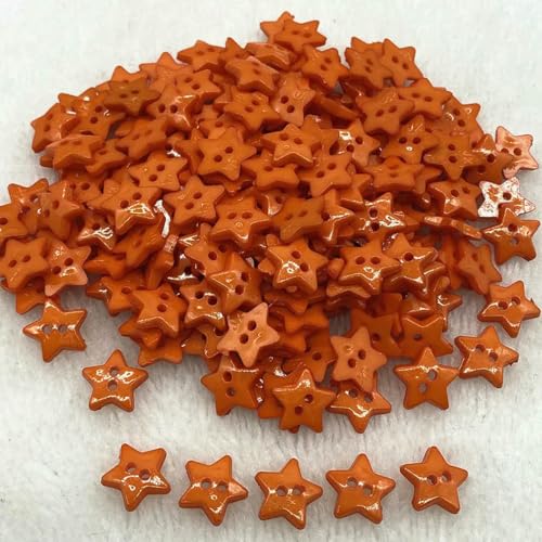 Neue 12 mm – 20 mm Farben, fünfzackiger Stern mit zwei Augenknöpfen, Harz-Nähknöpfe, DIY, Scrapbooking, mehrfarbig, 07 – 12 mm (50 Stück) von LNHBZ