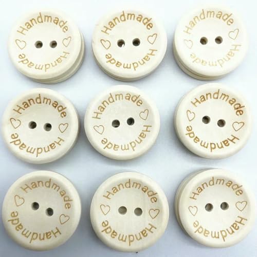 Neue 15 mm naturfarbene Holzknöpfe, handgefertigt, Buchstabe „Love“, Scrapbooking für Hochzeitsdekor, Nähzubehör, 01–15 mm (30 Stück) von LNHBZ