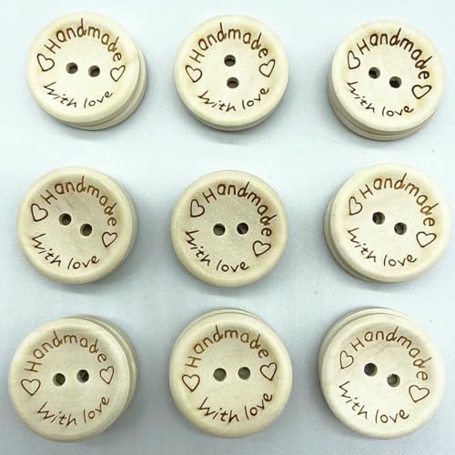 Neue 15 mm naturfarbene Holzknöpfe, handgefertigt, Buchstabe „Love“, Scrapbooking für Hochzeitsdekor, Nähzubehör, 02–15 mm (30 Stück) von LNHBZ