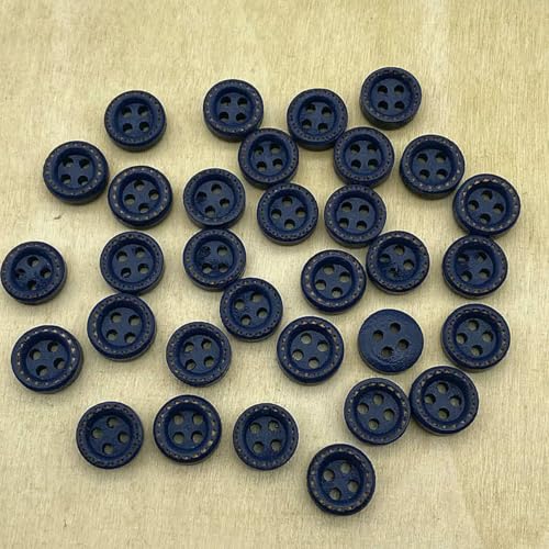Neue 50 Stück 10 mm 4-Loch Mini-Farbknöpfe Gepunkteter Faden Holzknöpfe Bekleidungszubehör, Hochzeitsdekoration, Nähzubehör-11 von LNHBZ