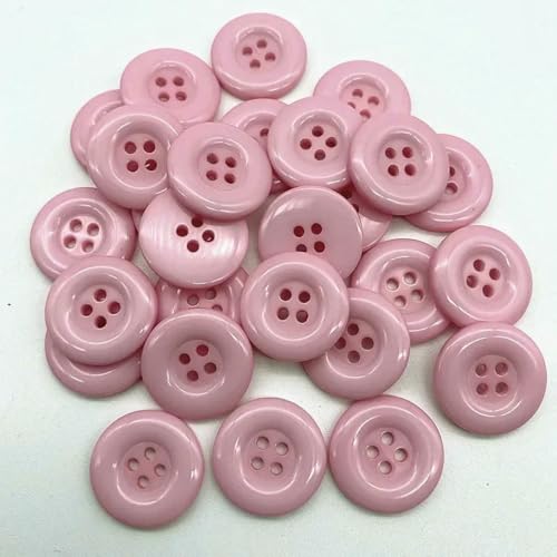 Neuer 18 mm farbiger runder Harzknopf für Mantel, Anzug, Pullover, DIY, farbiges Kleidungszubehör-07-18 mm (15 Stück) von LNHBZ