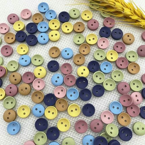 Neuer runder Kinderknopf aus Holz, 10–25 mm, Farbe: handgefertigt, für Sammelalben, Hochzeitsdekoration, Nähzubehör, 10 mm (50 Stück) von LNHBZ