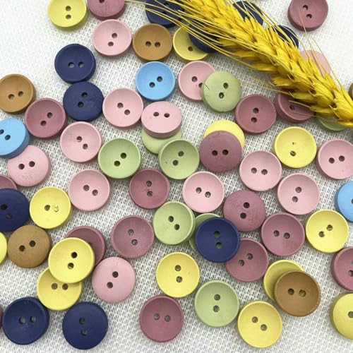 Neuer runder Kinderknopf aus Holz, 10–25 mm, Farbe: handgefertigt, für Sammelalben, Hochzeitsdekoration, Nähzubehör, 15 mm (30 Stück)_a von LNHBZ