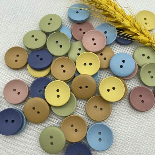 Neuer runder Kinderknopf aus Holz, 10–25 mm, Farbe: handgefertigt, für Sammelalben, Hochzeitsdekoration, Nähzubehör, 20 mm (20 Stück) von LNHBZ