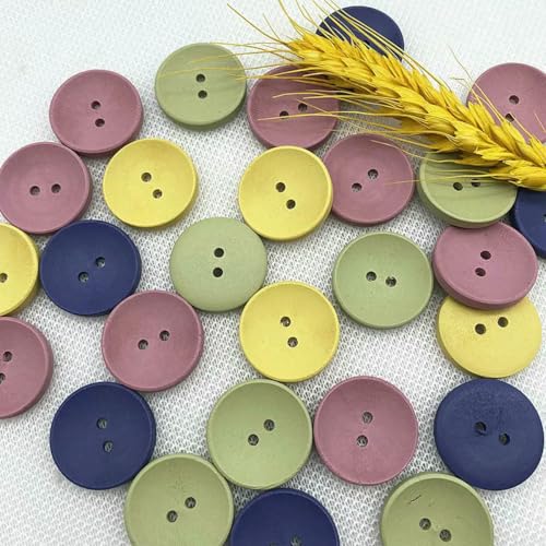Neuer runder Kinderknopf aus Holz, 10–25 mm, Farbe: handgefertigt, für Sammelalben, Hochzeitsdekoration, Nähzubehör, 25 mm (10 Stück) von LNHBZ