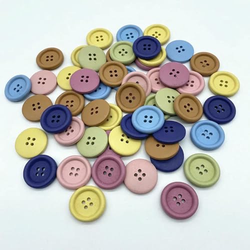 Neuer runder Kinderknopf aus Holz, 15–25 mm, handgefertigt, für Sammelalben, Hochzeitsdekoration, Nähzubehör, 23–15 mm (30 Stück) von LNHBZ