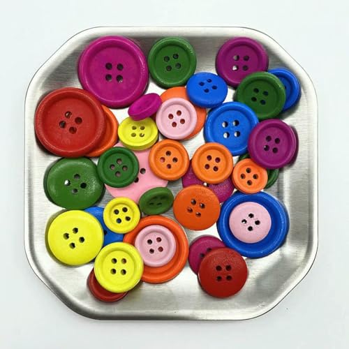Neuer runder Kinderknopf aus Holz, 15–25 mm, handgefertigt, für Sammelalben, Hochzeitsdekoration, Nähzubehör, 24–20 mm (20 Stück) von LNHBZ