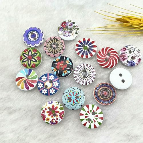 Neuer runder Knopf mit Monogramm, 15 mm, Weihnachtsstreifen, karierter Knopf, Liebe, Scrapbooking für Hochzeitsdekor, Nähzubehör, 19–15 mm (30 Stück) von LNHBZ