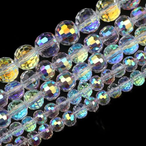 Österreichische Kristallweiß-AB-Glasperlen 3/4/6/8 mm, transparent, mit Loch, lose Perlen für die Herstellung von DIY-Schmuck, Armbänder, Bastelbedarf, facettiert, 8 mm Österreichische Kristallweiß-AB-Glasperlen 3/4/6/8 mm, transparent, mit Loch, lose Perlen für die Herstellung von DIY-Schmuck, Armbänder, Bastelbedarf, facettiert, 8 mm von LNHBZ