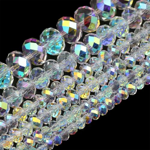 Österreichische Kristallweiß-AB-Glasperlen 3/4/6/8 mm transparent mit Loch, lose Perlen für die Herstellung von DIY-Schmuck, Armbänder, Bastelbedarf, 6 mm, 90 Stück Österreichische Kristallweiß-AB-Glasperlen 3/4/6/8 mm transparent mit Loch, lose Perlen für die Herstellung von DIY-Schmuck, Armbänder, Bastelbedarf, 6 mm, 90 Stück von LNHBZ