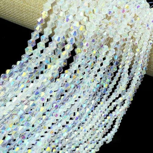 Österreichische Kristallweiß-AB-Glasperlen 3/4/6/8 mm transparent mit Loch, lose Perlen für die Herstellung von DIY-Schmuck, Armbändern, Bastelbedarf, Doppelkegel, 6 mm Österreichische Kristallweiß-AB-Glasperlen 3/4/6/8 mm transparent mit Loch, lose Perlen für die Herstellung von DIY-Schmuck, Armbändern, Bastelbedarf, Doppelkegel, 6 mm von LNHBZ