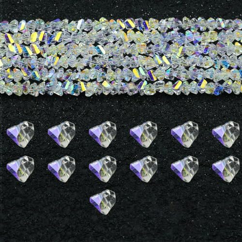 Österreichische Kristallweiß-AB-Glasperlen 3/4/6/8 mm transparent mit Loch, lose Perlen für die Herstellung von DIY-Schmuck, Armbändern, Bastelbedarf, dreieckig, 4,0 mm von LNHBZ