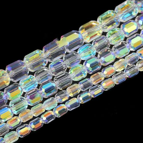 Österreichische Kristallweiß-AB-Glasperlen 3/4/6/8 mm transparent mit Loch, lose Perlen für die Herstellung von DIY-Schmuck, Armbändern, Bastelbedarf, zylindrisch, 7,5 mm Österreichische Kristallweiß-AB-Glasperlen 3/4/6/8 mm transparent mit Loch, lose Perlen für die Herstellung von DIY-Schmuck, Armbändern, Bastelbedarf, zylindrisch, 7,5 mm von LNHBZ