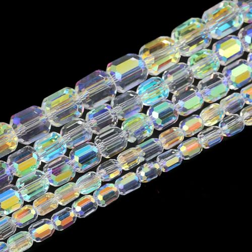 Österreichische Kristallweiß-AB-Glasperlen 3/4/6/8 mm transparent mit Loch, lose Perlen für die Herstellung von DIY-Schmuck, Armbändern und Bastelbedarf, zylindrisch, 5,5 mm Österreichische Kristallweiß-AB-Glasperlen 3/4/6/8 mm transparent mit Loch, lose Perlen für die Herstellung von DIY-Schmuck, Armbändern und Bastelbedarf, zylindrisch, 5,5 mm von LNHBZ