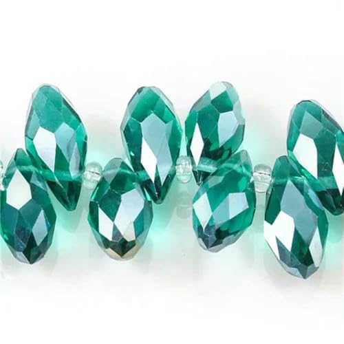 Österreichische mehrfarbige Glasperlen in Tropfenform zur Schmuckherstellung, Halskette, DIY-Zubehör, facettierte Kristall-Briolette-Perlen, Großhandel, Z013AB, 8 x 13,0 mm, 50 Stück von LNHBZ