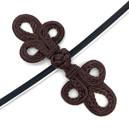 Paar chinesische Knotenknöpfe, handgefertigt, Cheongsam-Froschverschluss, Knöpfe, Verschluss, DIY-Kleidung, Handarbeit, Nähzubehör, Kaffee von LNHBZ
