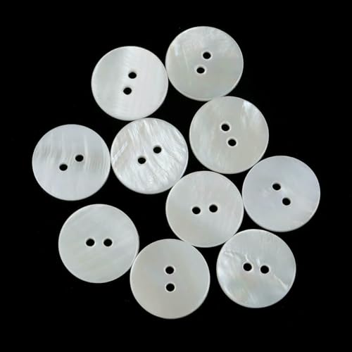 Perlmutt-Muschelknöpfe in verschiedenen Größen für Kleidung, Nähzubehör, DIY-Bastelarbeiten, Kleidungsdekoration, rund, 2 Löcher, Muschelknopf, 18 mm, 10 Stück Perlmutt-Muschelknöpfe in verschiedenen Größen für Kleidung, Nähzubehör, DIY-Bastelarbeiten, Kleidungsdekoration, rund, 2 Löcher, Muschelknopf, 18 mm, 10 Stück von LNHBZ