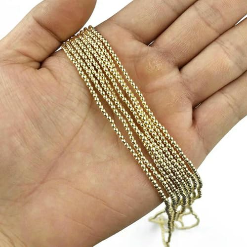 Runde Hämatitperlen, 2/3/4/6/8/10 mm, Naturstein, 14 Karat Gold, lose Perlen, Kugel, Schmuckarmbänder, Herstellung von DIY-Zubehör, SSS-Golden, 2 mm, 300 Stück Runde Hämatitperlen, 2/3/4/6/8/10 mm, Naturstein, 14 Karat Gold, lose Perlen, Kugel, Schmuckarmbänder, Herstellung von DIY-Zubehör, SSS-Golden, 2 mm, 300 Stück von LNHBZ