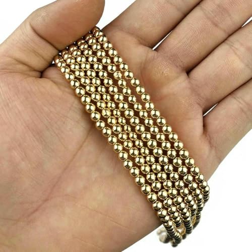 Runde Hämatitperlen, 2/3/4/6/8/10 mm, Naturstein, 14 Karat Gold, lose Perlen, Kugeln, Schmuckarmbänder, Herstellung von DIY-Zubehör, SSS-4,0 mm, 100 Stück Runde Hämatitperlen, 2/3/4/6/8/10 mm, Naturstein, 14 Karat Gold, lose Perlen, Kugeln, Schmuckarmbänder, Herstellung von DIY-Zubehör, SSS-4,0 mm, 100 Stück von LNHBZ