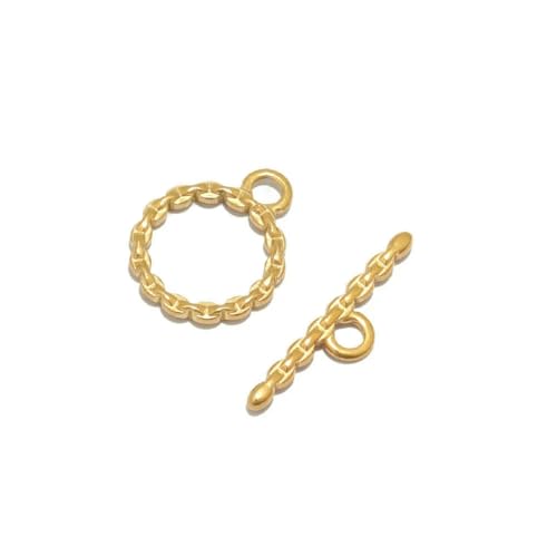 Sets Edelstahl-Knebelverschlüsse mit goldenen Ösen für die Herstellung von DIY-Schmuck, Halsketten, Verbindungsstücke, Verschlüsse, Armbänder, Haken, Zubehör, Gold 6 von LNHBZ