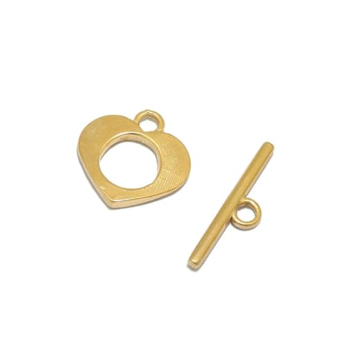 Sets Edelstahl-Knebelverschlüsse mit goldenen Ösen für die Herstellung von DIY-Schmuck, Halsketten, Verbindungsstücke, Verschlüsse, Armbänder, Haken, Zubehör, Gold 8 von LNHBZ