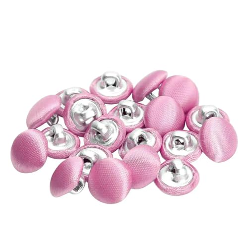 Stoffknöpfe, glatt, mit Satin überzogen, Schnallen auf der Rückseite von Hochzeitskleidern, Metall-Ösenknöpfe für Smokinganzüge, Kleider, Blusen, Mäntel, 20 Stück, Rosa, Einheitsgröße Stoffknöpfe, glatt, mit Satin überzogen, Schnallen auf der Rückseite von Hochzeitskleidern, Metall-Ösenknöpfe für Smokinganzüge, Kleider, Blusen, Mäntel, 20 Stück, Rosa, Einheitsgröße von LNHBZ