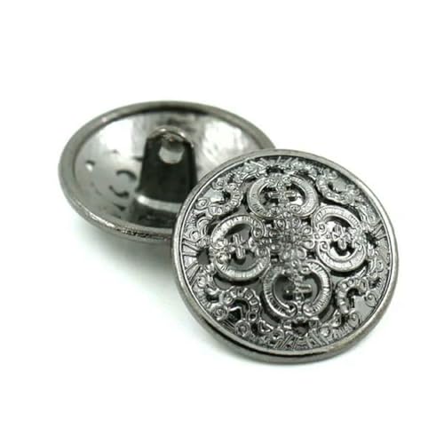 Stück hohle Metallknöpfe, schwarz, silber, gold, runde dekorative Knöpfe für Kleidung, Nähzubehör, DIY-Basteln, 14–27 mm, 01, schwarz, 15 mm Stück hohle Metallknöpfe, schwarz, silber, gold, runde dekorative Knöpfe für Kleidung, Nähzubehör, DIY-Basteln, 14–27 mm, 01, schwarz, 15 mm von LNHBZ