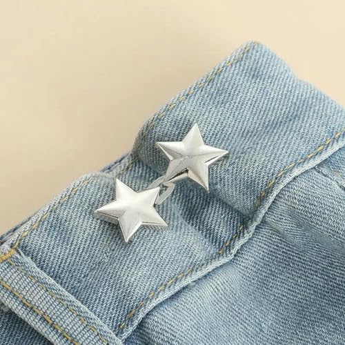 Verstellbare Clips für Hosenverschlüsse, Hosennadel, einziehbarer Knopf, loser Knopf für die Taille für Jeans, perfekte Passform, reduziert die Taille, A, Silber, 1 Stück Verstellbare Clips für Hosenverschlüsse, Hosennadel, einziehbarer Knopf, loser Knopf für die Taille für Jeans, perfekte Passform, reduziert die Taille, A, Silber, 1 Stück von LNHBZ
