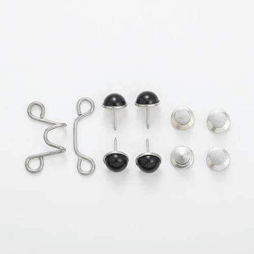 Verstellbare Taillenschnallenverlängerung, kein Nähen, Hosenclips, Taillenspannerknopf für Jeans, Röcke, Ärmel, Passform-Knopfnadeln, Werkzeug, schwarze Perle von LNHBZ