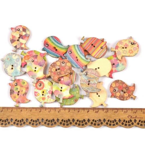 Vintage Gemischte Malerei Holzknöpfe zum Basteln Scrapbooking Nähen Kleidung Knopf DIY Kinderbekleidung Zubehör 15-35mm M1893-MT1893-3 von LNHBZ