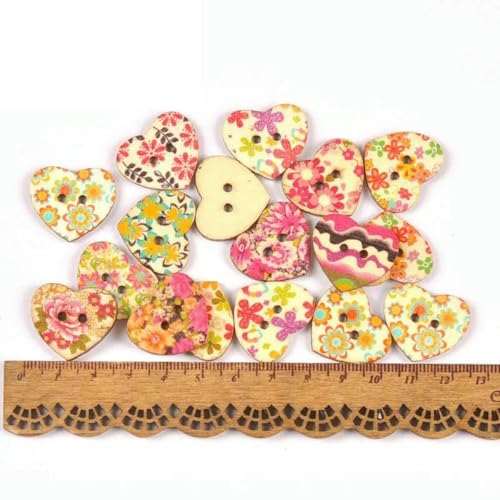 Vintage Gemischte Malerei Holzknöpfe zum Basteln Scrapbooking Nähen Kleidung Knopf DIY Kinderbekleidung Zubehör 15-35mm M1893-MT1893-6 von LNHBZ