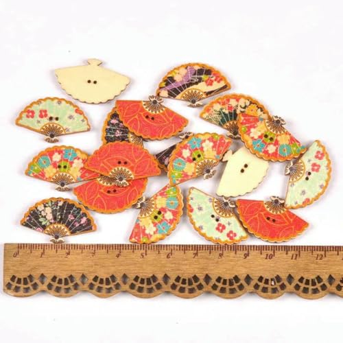 Vintage Gemischte Malerei Holzknöpfe zum Basteln Scrapbooking Nähen Kleidung Knopf DIY Kinderbekleidung Zubehör 15-35mm M1893-MT1893-7 von LNHBZ