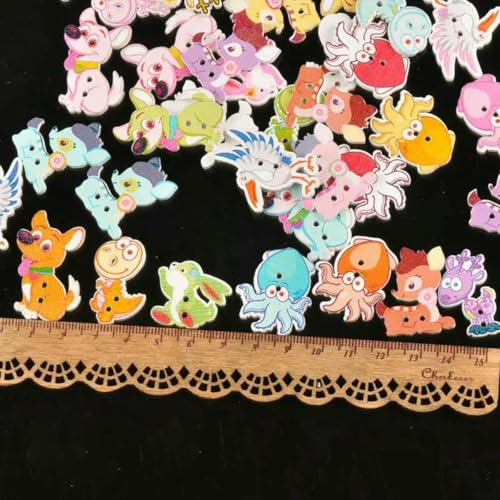 Vintage Gemischte Malerei Holzknöpfe zum Basteln Scrapbooking Nähen Kleidung Knopf DIY Kinderbekleidung Zubehör 15-35mm M1893-mt1715 von LNHBZ