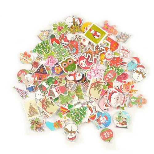 Vintage-Holzknöpfe mit gemischter Malerei zum Basteln, Scrapbooking, Nähen, Kleidung, Knöpfe, DIY, Kinderbekleidung, Zubehör, 15–35 mm, M1893-M2516, 25 Stück von LNHBZ