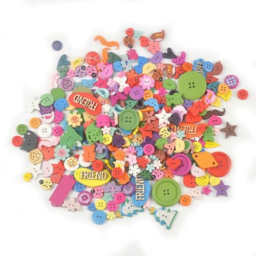 Vintage-Holzknöpfe mit gemischter Malerei zum Basteln, Scrapbooking, Nähen, Kleidung, Knöpfe, DIY, Kinderbekleidung, Zubehör, 15–35 mm, M1893-M2571, 30 Stück von LNHBZ