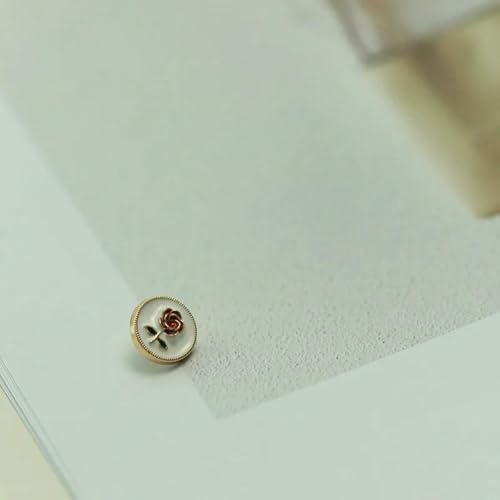 Vintage Rose Metallknöpfe für Damen, weiße Hemden, dekorative Kleidung, Bastelbedarf, Kleidungsstücke, Nähzubehör, 10 Stück/Los, C15-12 mm von LNHBZ