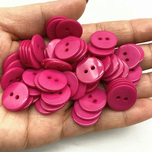 mm/15 mm Farben Doppelösen-Brotknopf, runde Nähknöpfe aus Harz, DIY, Scrapbooking, mehrfarbig, 12–15 mm (30 Stück) von LNHBZ