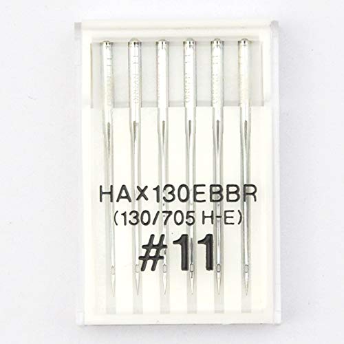 Sticknadeln HAX130EBBR (130/705 H-E) #11, 6 Stück Nadeln für Brother PR-600 PR-650 PR-1000 PR-Serie von LNKA von LNKA