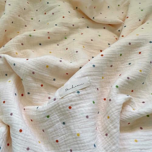 Baumwoll-Doppelschicht-Gaze-Stoff, faltig, Bedruckt, Bär, Meterware für Babykleidung, Laken, DIY, Nähen, weiches Tuch, weiß, 2 m Baumwoll-Doppelschicht-Gaze-Stoff, faltig, Bedruckt, Bär, Meterware für Babykleidung, Laken, DIY, Nähen, weiches Tuch, weiß, 2 m von LNKUGN