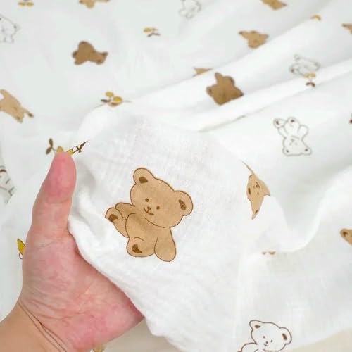 LNKUGN Baumwoll-Doppelschicht-Gaze-Stoff Meterware für Babykleidung Pyjamas DIY Nähen Anime Cartoon Bedrucktes Krepptextil Weich LNKUGN Baumwoll-Doppelschicht-Gaze-Stoff Meterware für Babykleidung Pyjamas DIY Nähen Anime Cartoon Bedrucktes Krepptextil Weich von LNKUGN